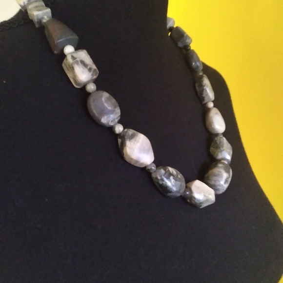 ❤️🎁Jay King Mine Finds Grey/Green/Brown Jasper Necklace 21" w/ 3" 925 Extender - Picture 4 of 12